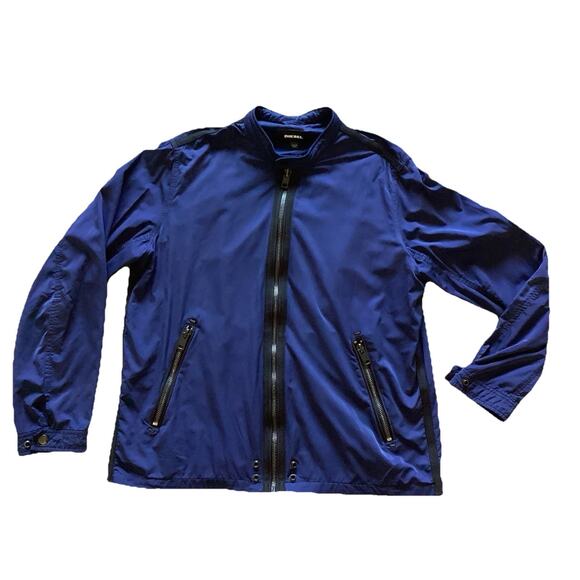 Diesel Zip Track Jacket - XL Navy Minimalist Lightweight Casual Streetwear $325 - Picture 3 of 11